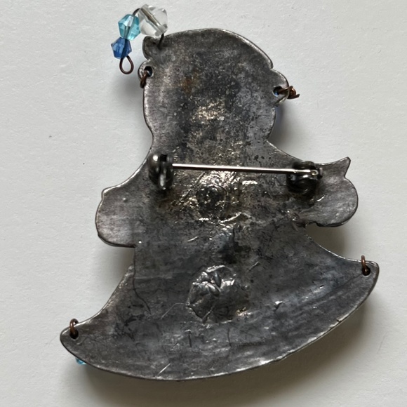 VTG ARTISAN Embellished Santa Metal Pin - Picture 2 of 5